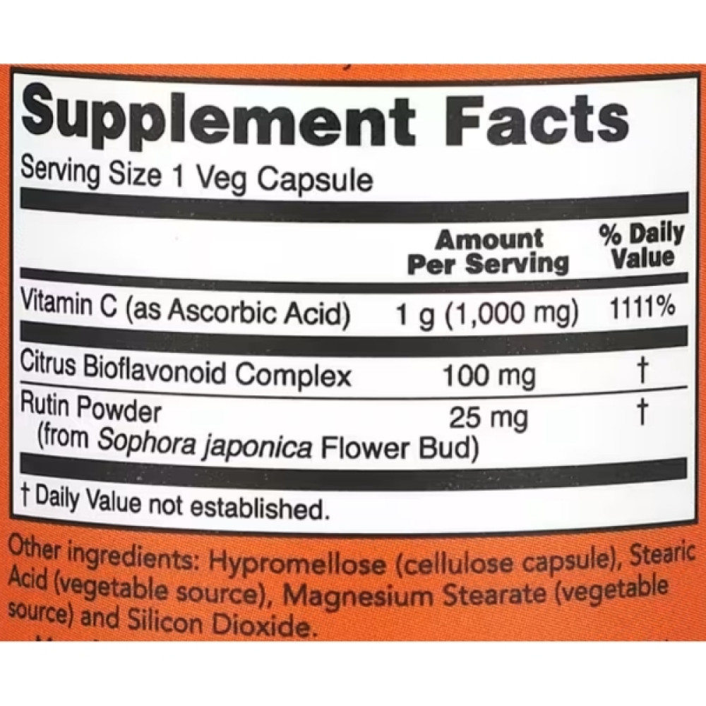 Вітамін C NOW Foods Vitamin C-1000 30 Veg Caps