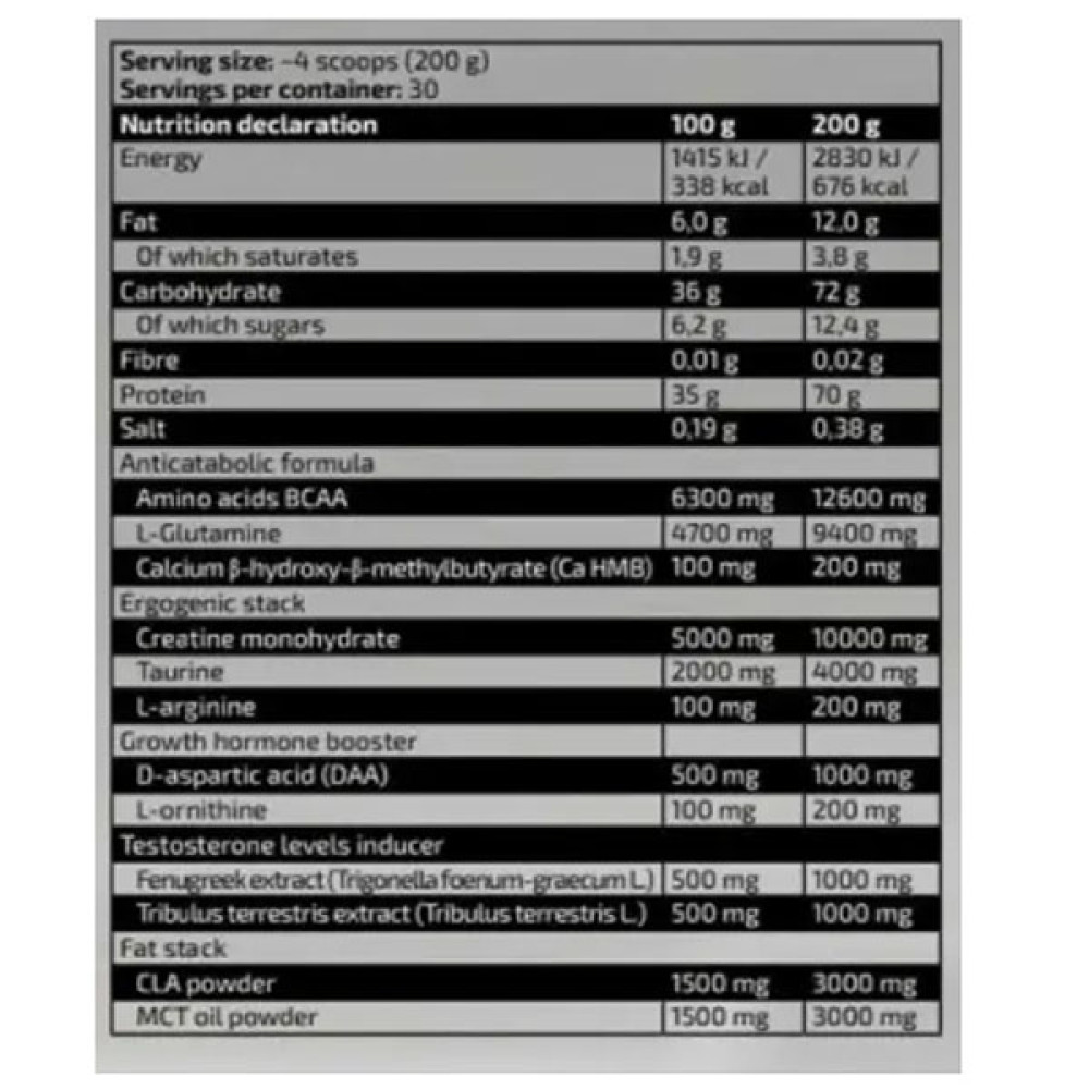 Гейнер Kevin Levrone Gold Lean Mass 6000 g /200 servings/ Banana
