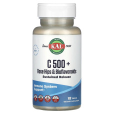 Вітамін C KAL C 500 + Rose Hips & Bioflavonoids 100 Tabs