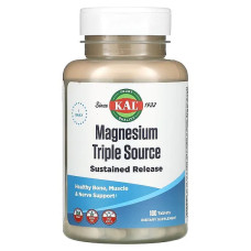 Мікроелемент Магній KAL Magnesium Sustained Release Triple Source 500 mg 100 Tabs