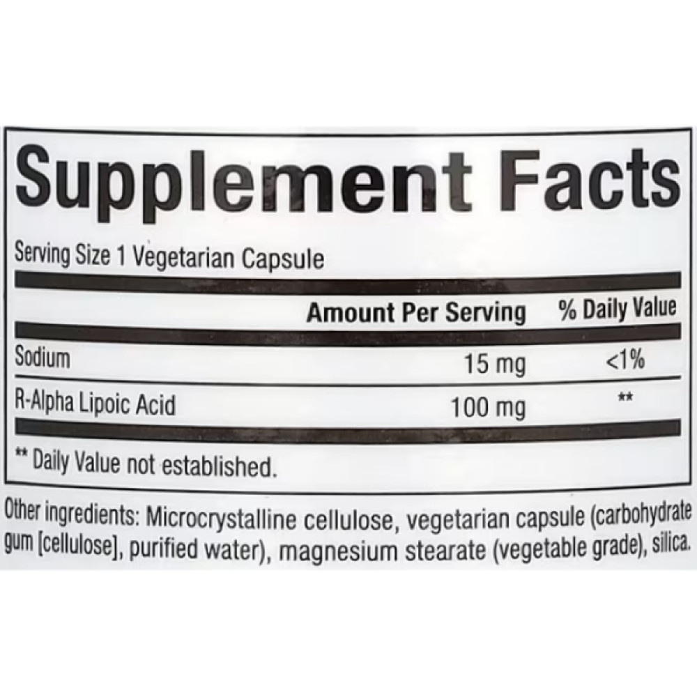 Альфа-ліпоєва кислота Natural Factors R-Lipoic Acid Active Form, Highly Stable 100 mg 60 Veg Caps