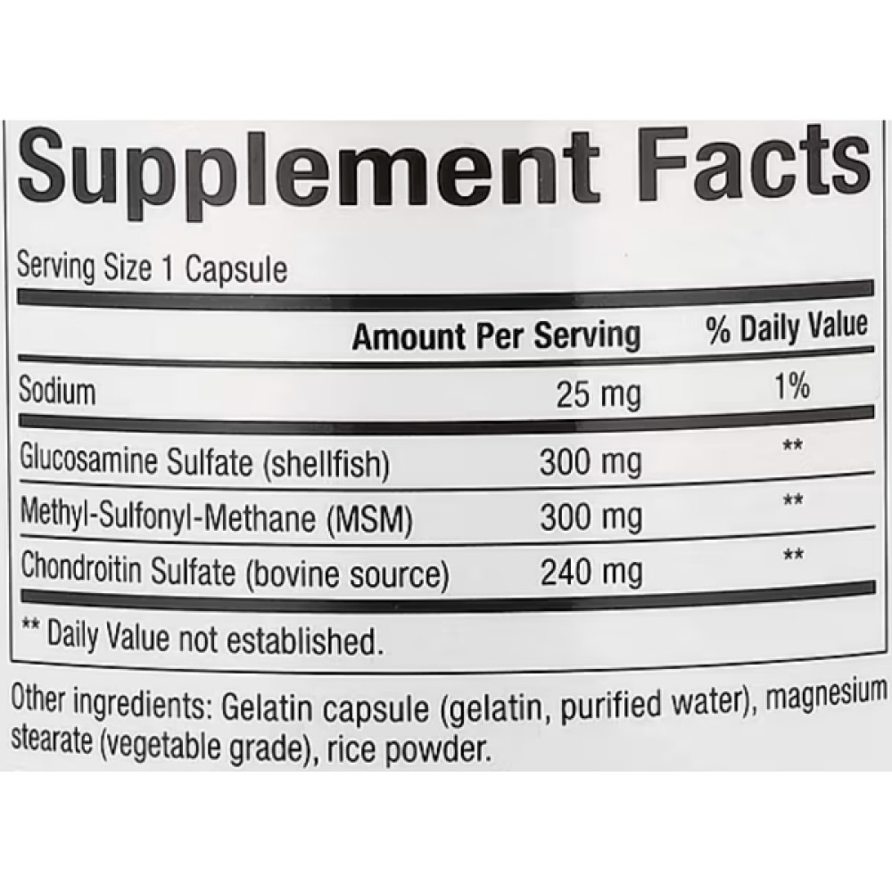 Препарат для суглобів та зв'зок Natural Factors MSM Joint Formula with Glucosamine & Chondroitin Sulfate 180 Caps