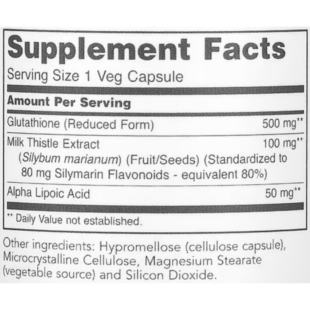 Глутатіон Protocol for Life Balance Glutathione 500 mg 60 Veg Caps
