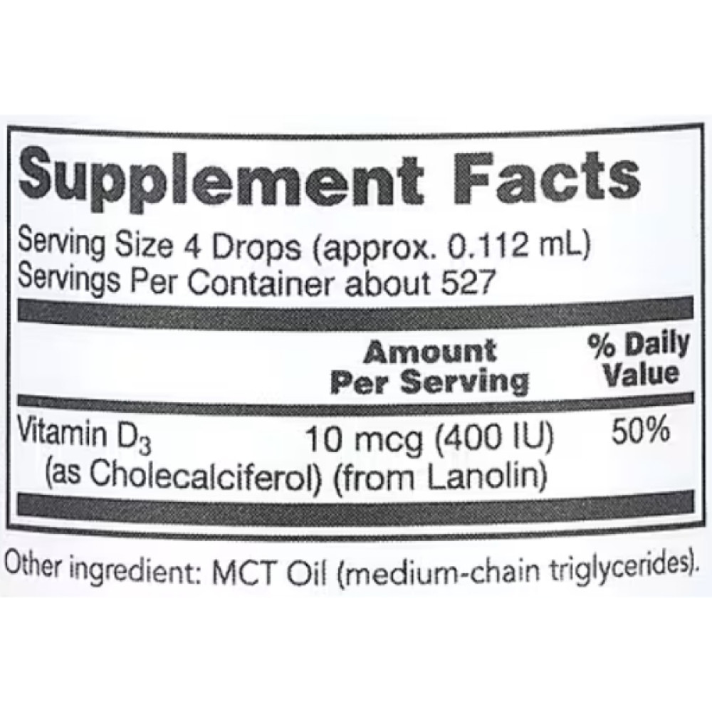 Вітамін D Protocol for Life Balance Liquid Vitamin D3, 400 IU 59 ml /527 servings/