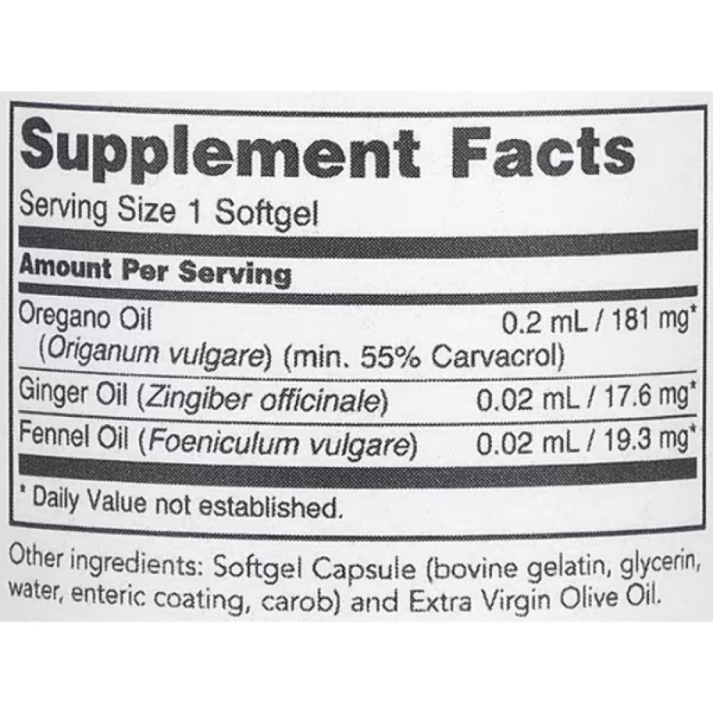 Олія Орегано Protocol for Life Balance Oregano Oil with Ginger and Fennel Oils 90 Softgels