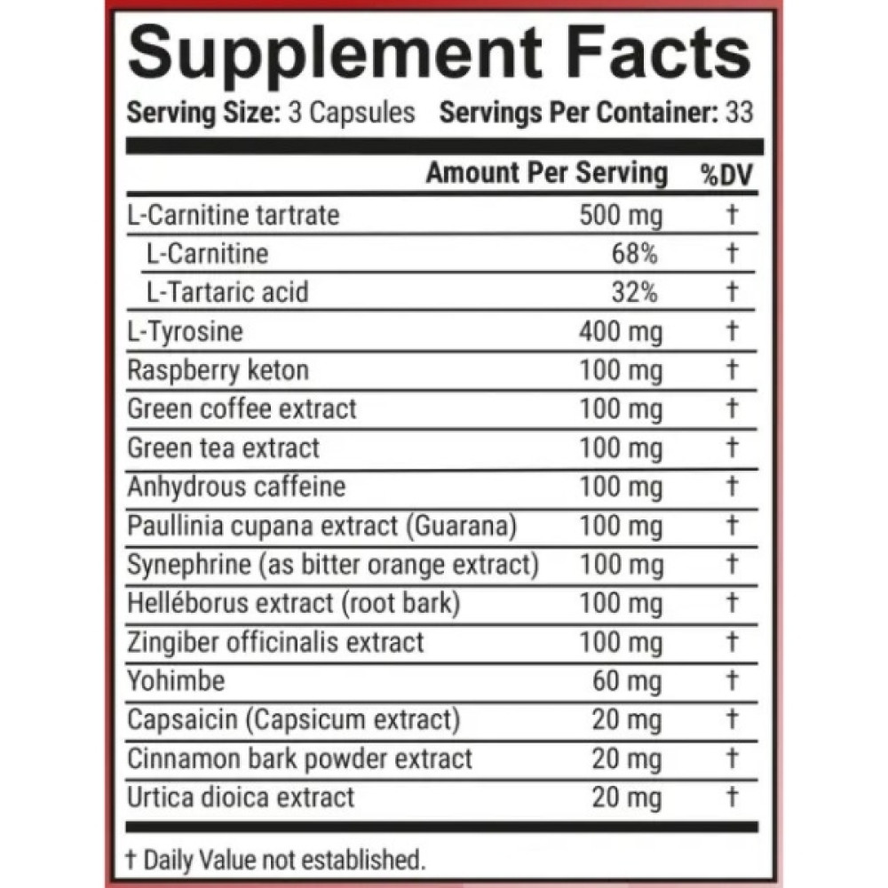 Комплекс для зниження ваги GARO Nutrition Intense-5 Fut Burner 100 Caps