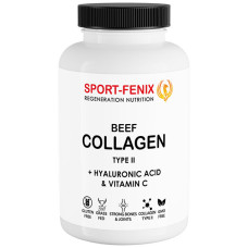 Хондропротектор (для спорту) SPORT-FENIX Beef Collagen Type 2 + Gyaluronic Acid & Vitamin C 120 Caps