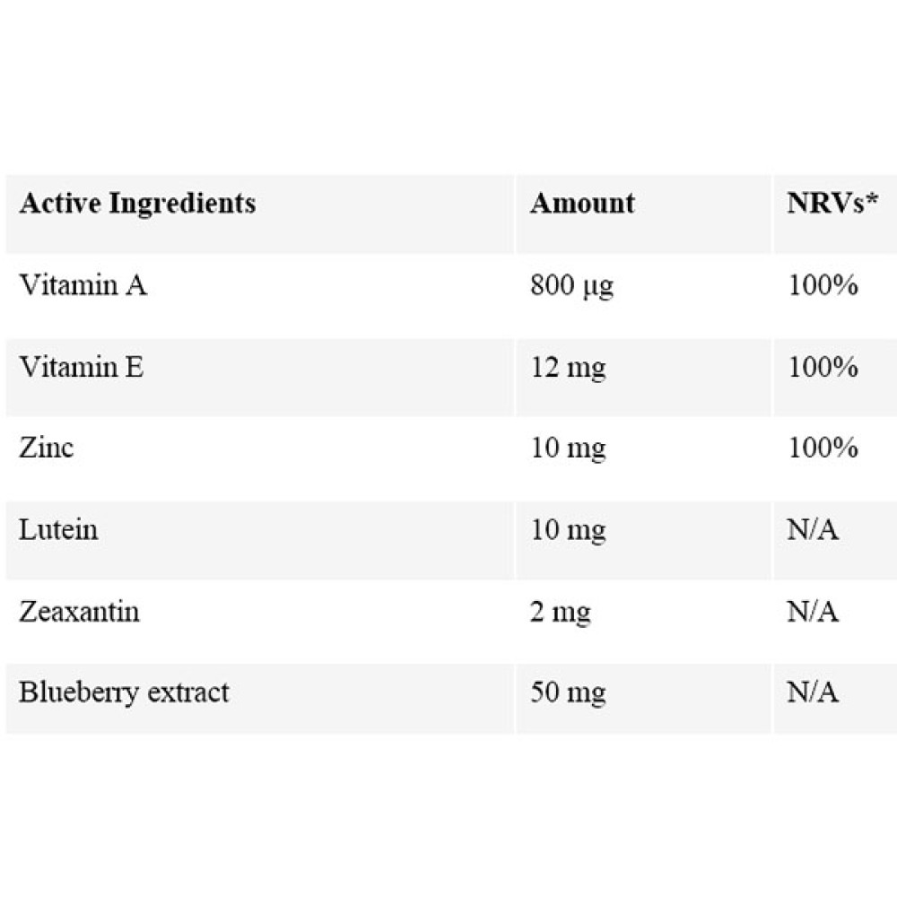 Комплекс для профілактики зору Swiss Energy VISIOVIT Lutein+Blueberry+Extract+Zeaxanthin+AE+Zn 30 Caps