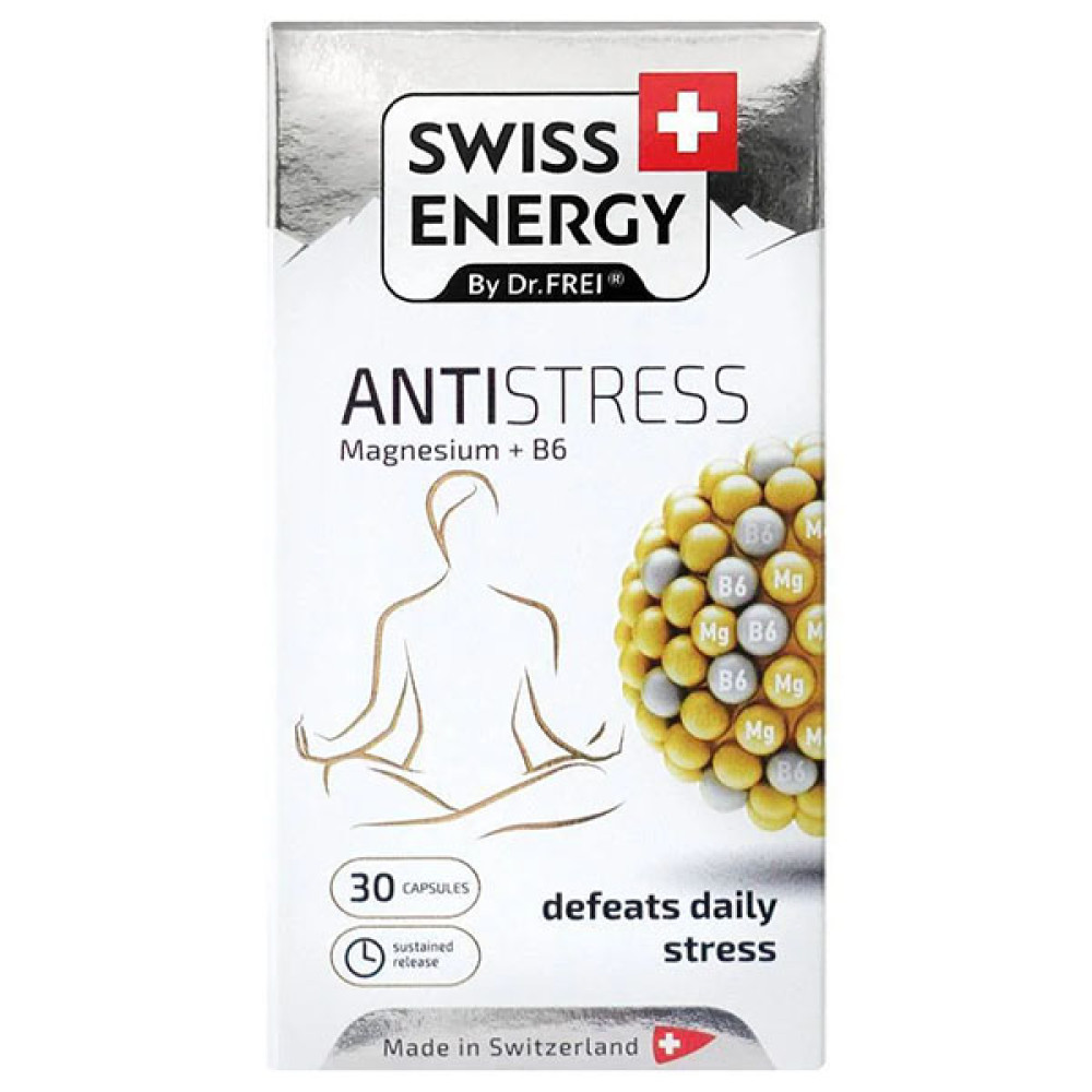 Комплекс для профілактики нервової системи Swiss Energy ANTISTRESS Magnesium+B6 30 Caps