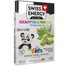 Протизастудний засіб для дітей Swiss Energy Herbal Lozenges Blister 20 herbs + Eucalyptus and Menthol for kids 12 herbal lozenges