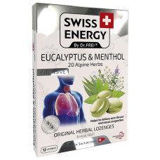 Протизастудний засіб для дітей Swiss Energy Herbal Lozenges Blister 20 herbs + Eucalyptus and Menthol 12 herbal lozenges