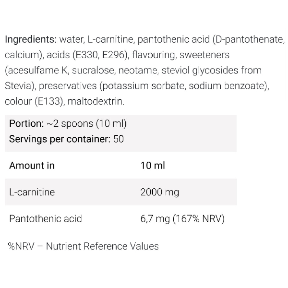 Жироспалювач для спорту Kevin Levrone Gold L-Carnitine 3000 mg 500 ml /33 servings/ Blue Raspberry