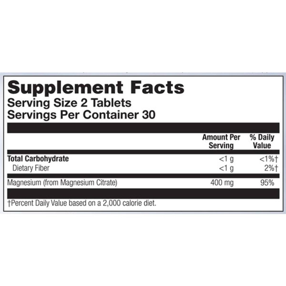 Мікроелемент Магній KAL Magnesium Citrate 400 mg 60 Tabs