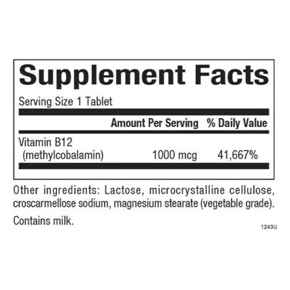 Вітамін Б12 Natural Factors Vitamin B12 Methylcobalamin Quick Dissolve 1000 mcg 180 Chewable Tabs