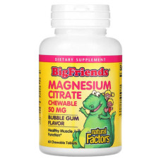 Мікроелемент Магній Natural Factors Magnesium Citrate 50 mg 60 Chewable Tabs Bubble Gum