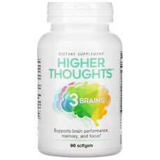 Комплекс для профілактики роботи головного мозку Natural Factors 3 Brains Higher Thoughts 90 Softgels