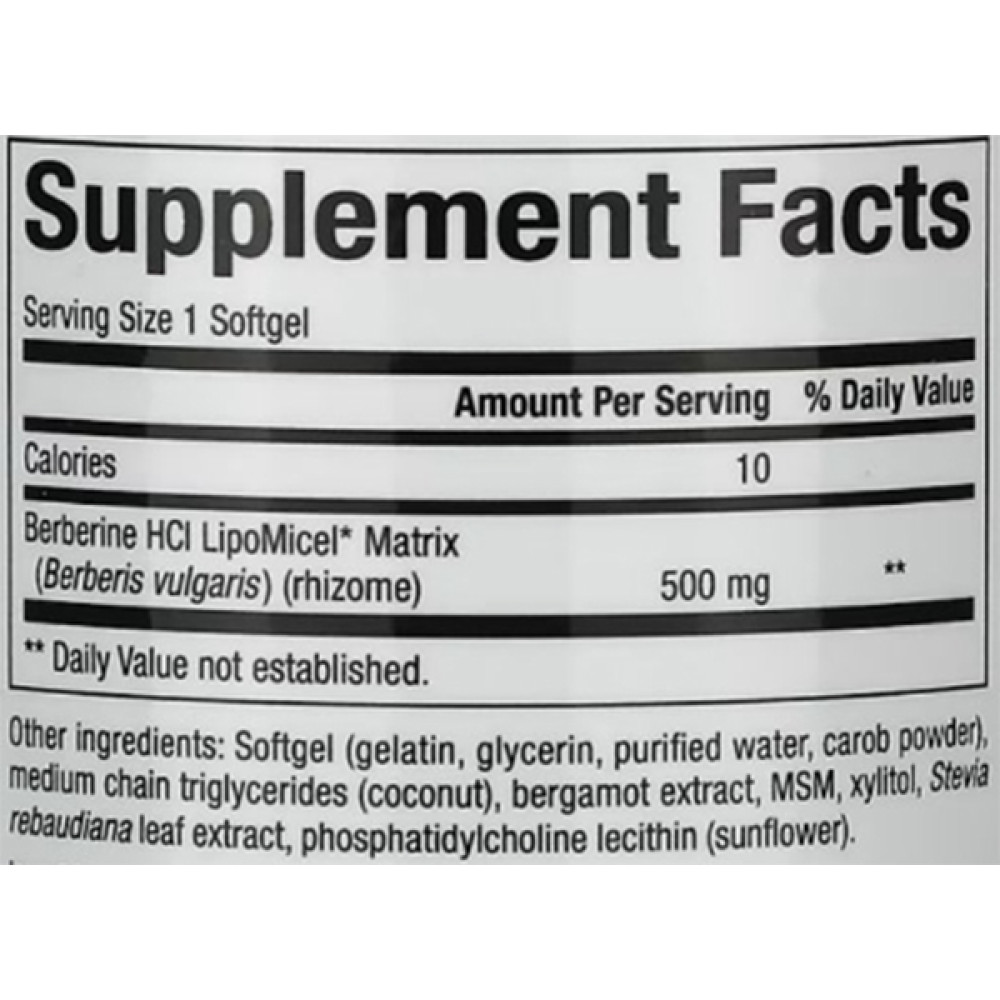 Барбарис Natural Factors Berberine LipoMicel Matrix, Higher Absorption 500 mg 60 Softgels