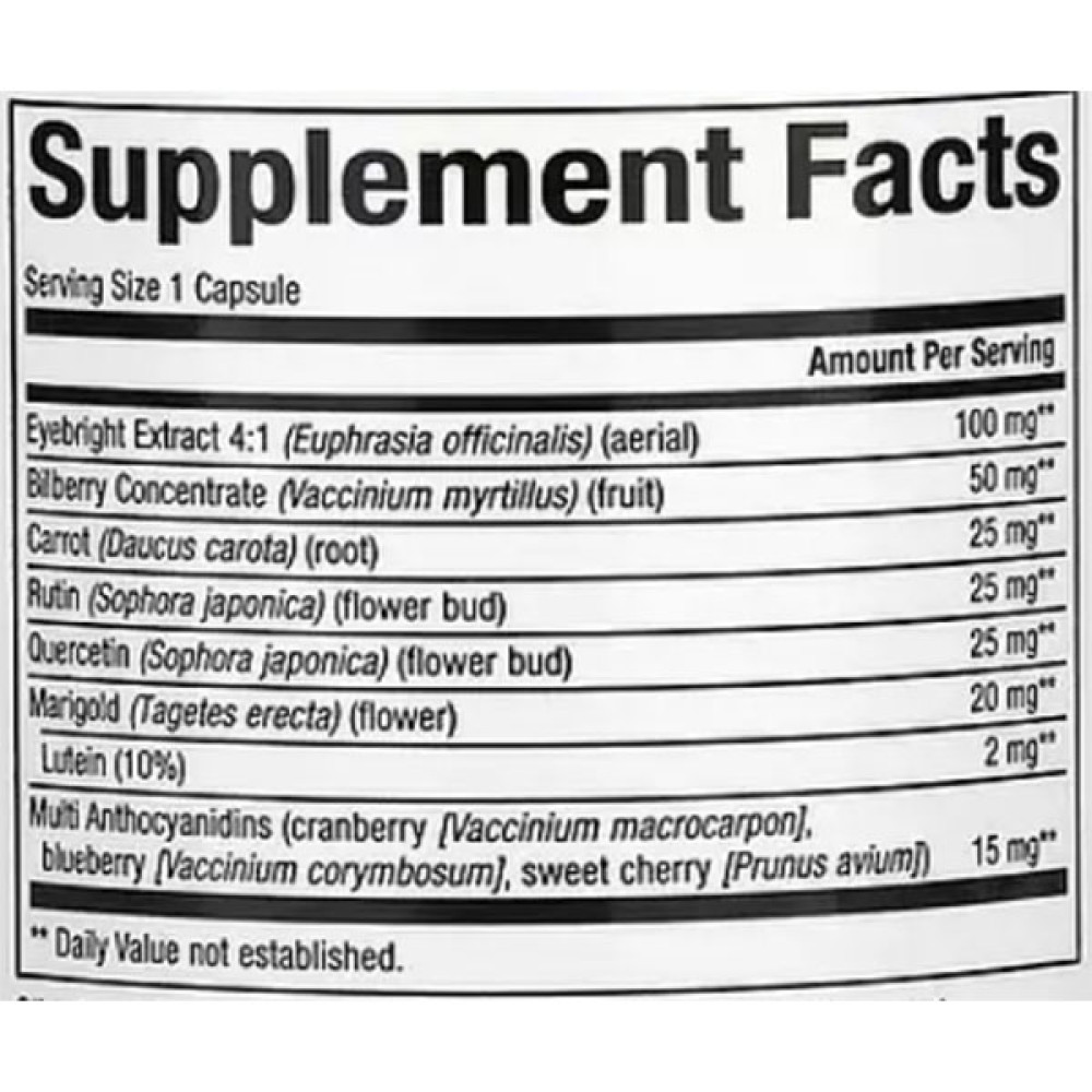 Комплекс для профілактики зору Natural Factors Herbal Factors Eye Factors With 2 mg Lutein 2 mg 90 Caps