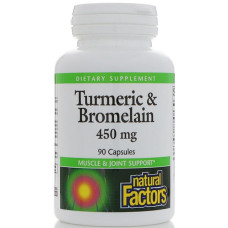 Куркума Natural Factors Turmeric & Bromelain 450 mg 90 Caps