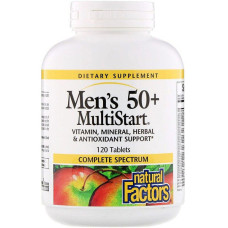 Вітамінно-мінеральний комплекс для чоловіків Natural Factors Men's 50+ MultiStart Complete Spectrum 120 Tabs Вітамінно-мінеральний комплекс для чоловіків Natural Factors Men's 50+ MultiStart Complete Spectrum 120 Tabs