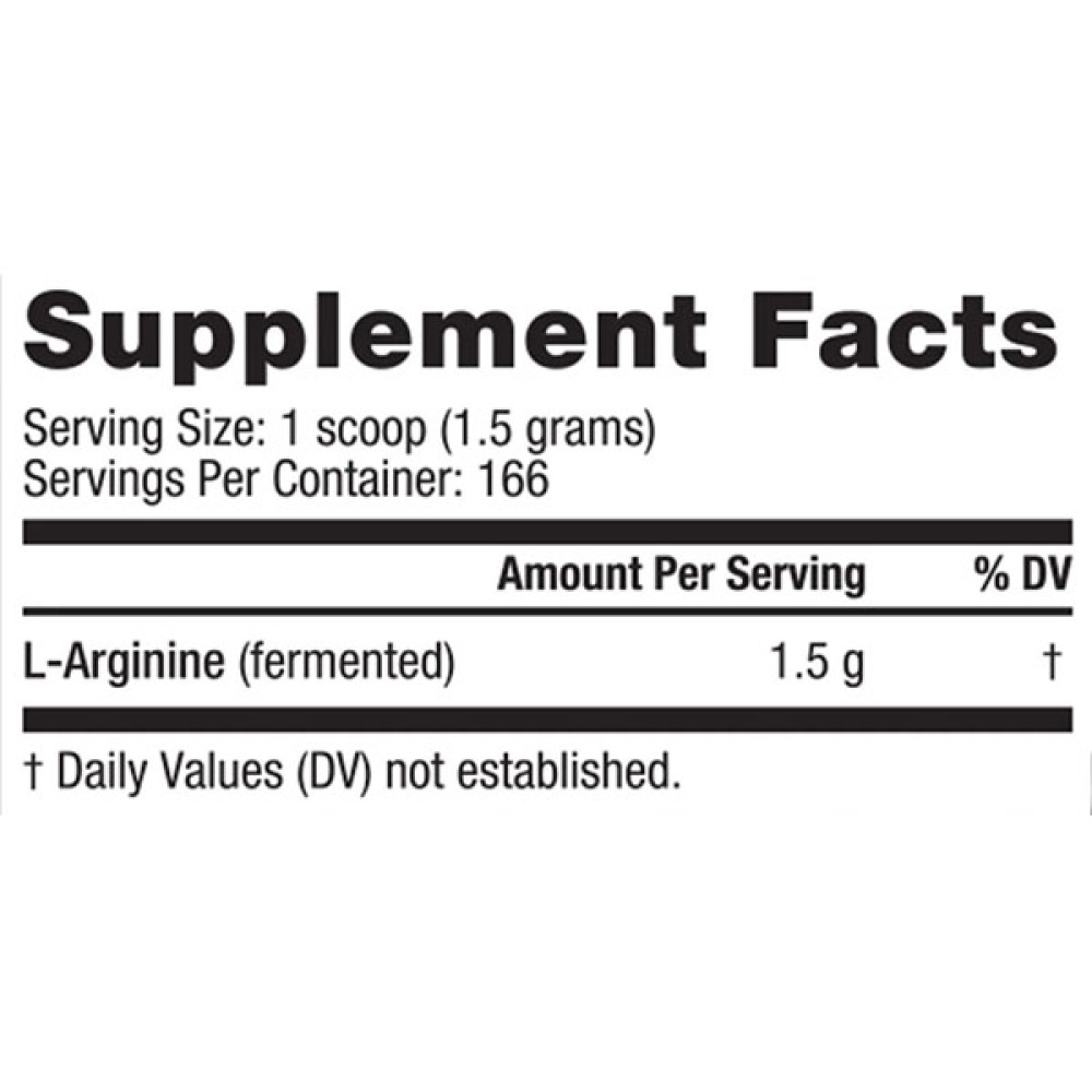 Аргінін для спорту NutraBio Arginine Powder 250 g /166 servings/