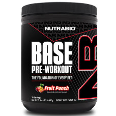 Комплекс до тренування NutraBio BASE Pre-Workout 497 g /30 servings/ Fruit Punch