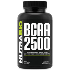 Амінокислота BCAA для спорту NutraBio BCAA 2500 250 Caps
