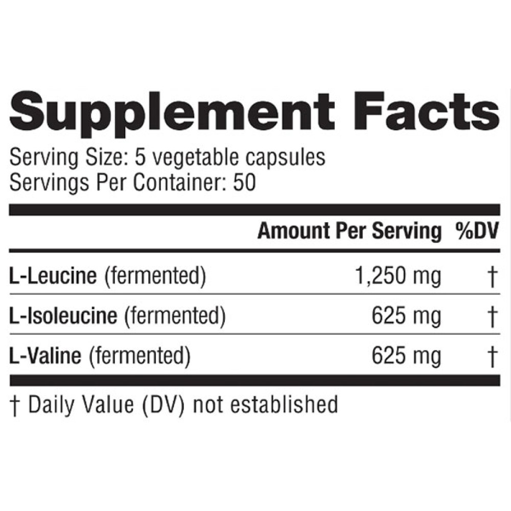 Амінокислота BCAA для спорту NutraBio BCAA 2500 250 Caps