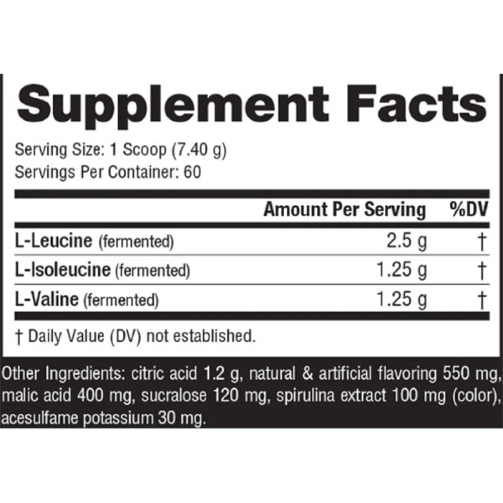 Амінокислота BCAA для спорту NutraBio BCAA 5000 444 g /60 servings/ Blue Raspberry