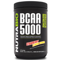 Амінокислота BCAA для спорту NutraBio BCAA 5000 477 g /60 servings/ Strawberry Lemon Bomb