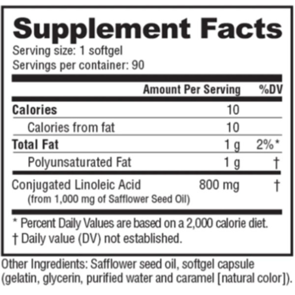 Жироспалювач NutraBio CLA 800 mg 90 Softgels