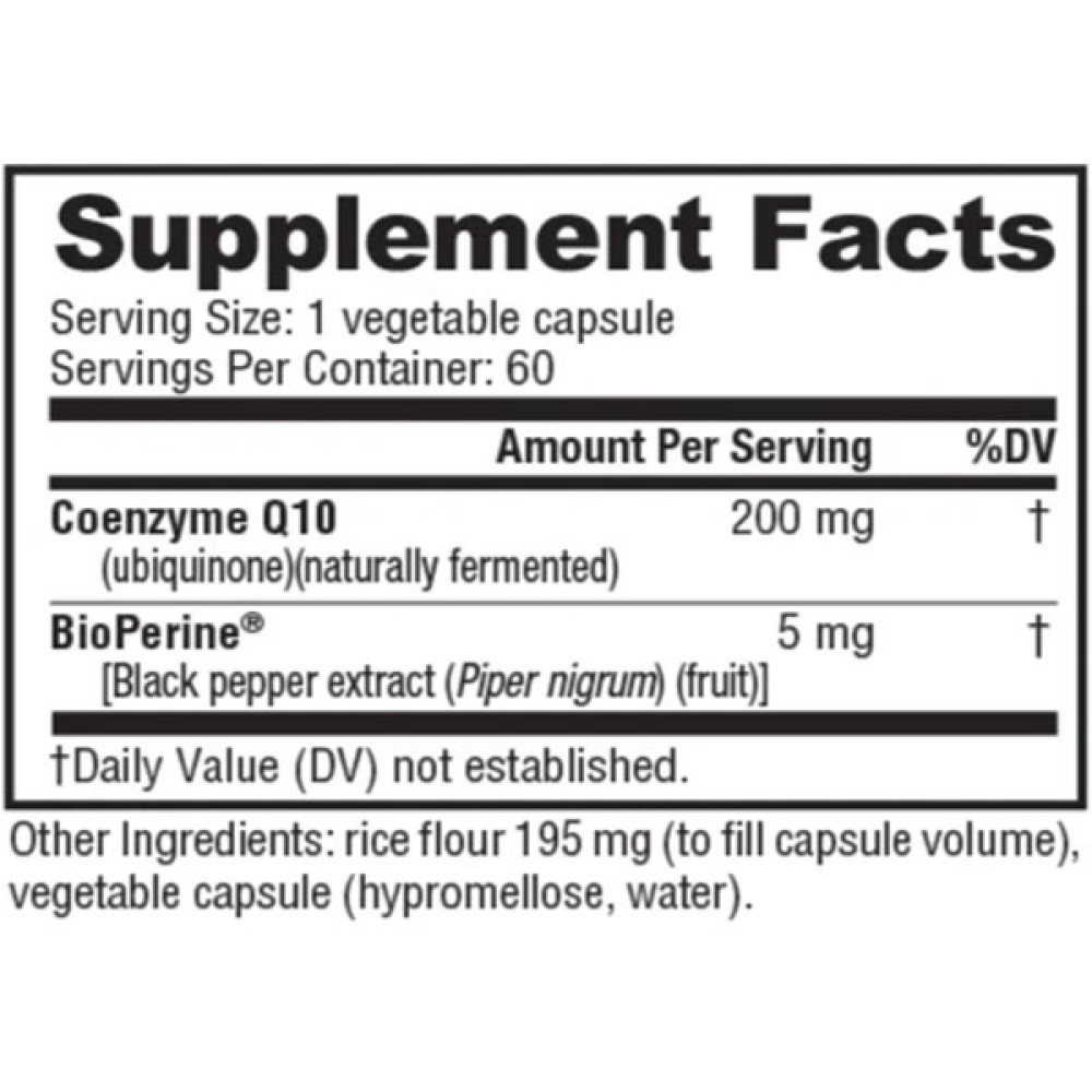 Коензим для спорту NutraBio CoQ10 200 mg 60 Caps