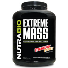 Гейнер NutraBio Extreme Mass High Protein & Carb Mass Gainer 2722 g /15,6 servings/ Strawberry Pastry