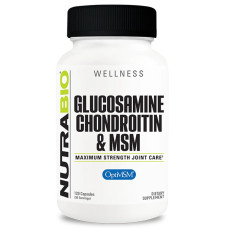 Хондропротектор (для спорту) NutraBio Glucosamine Chondroitin MSM Maximum Strength Joint Care 120 Caps Хондропротектор (для спорту) NutraBio Glucosamine Chondroitin MSM Maximum Strength Joint Care 120 Caps