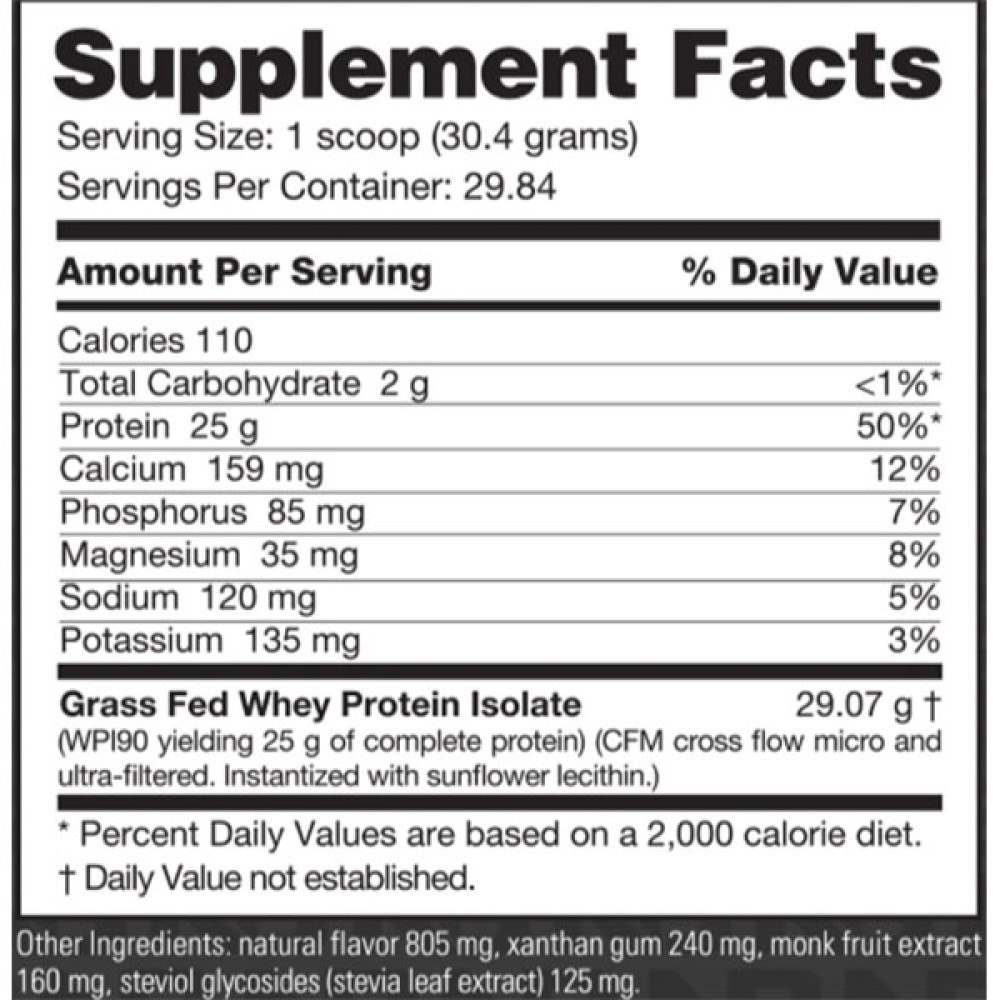 Протеїн NutraBio Grass-Fed Whey Protein Isolate 907 g /29 servings/ Vanilla Bean Ice Cream