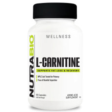 Жироспалювач для спорту NutraBio L-Carnitine 500 mg 90 Caps
