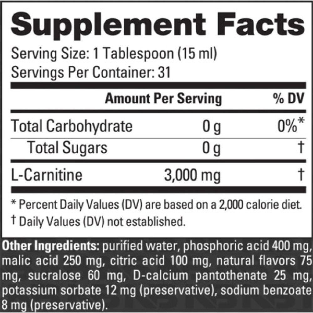 Жироспалювач для спорту NutraBio L-Carnitine 3000 Liquid 473 ml /31 servings/ Green Apple
