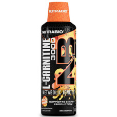 Жироспалювач для спорту NutraBio L-Carnitine 3000 Liquid 473 ml /31 servings/ Peach Rings