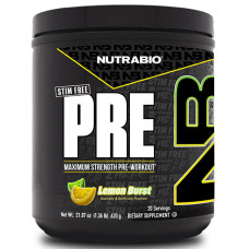 Комплекс до тренування NutraBio PRE Stim-Free Maximum Strenght Pre-Workout 620 g /20 servings/ Lemon Burst