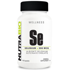 Мікроелемент Селен для спорту NutraBio Selenium Albion Glycinate Chelated 200 mcg 90 Caps