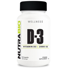 Вітамін D для спорту NutraBio Vitamin D3 2000 IU 90 Caps