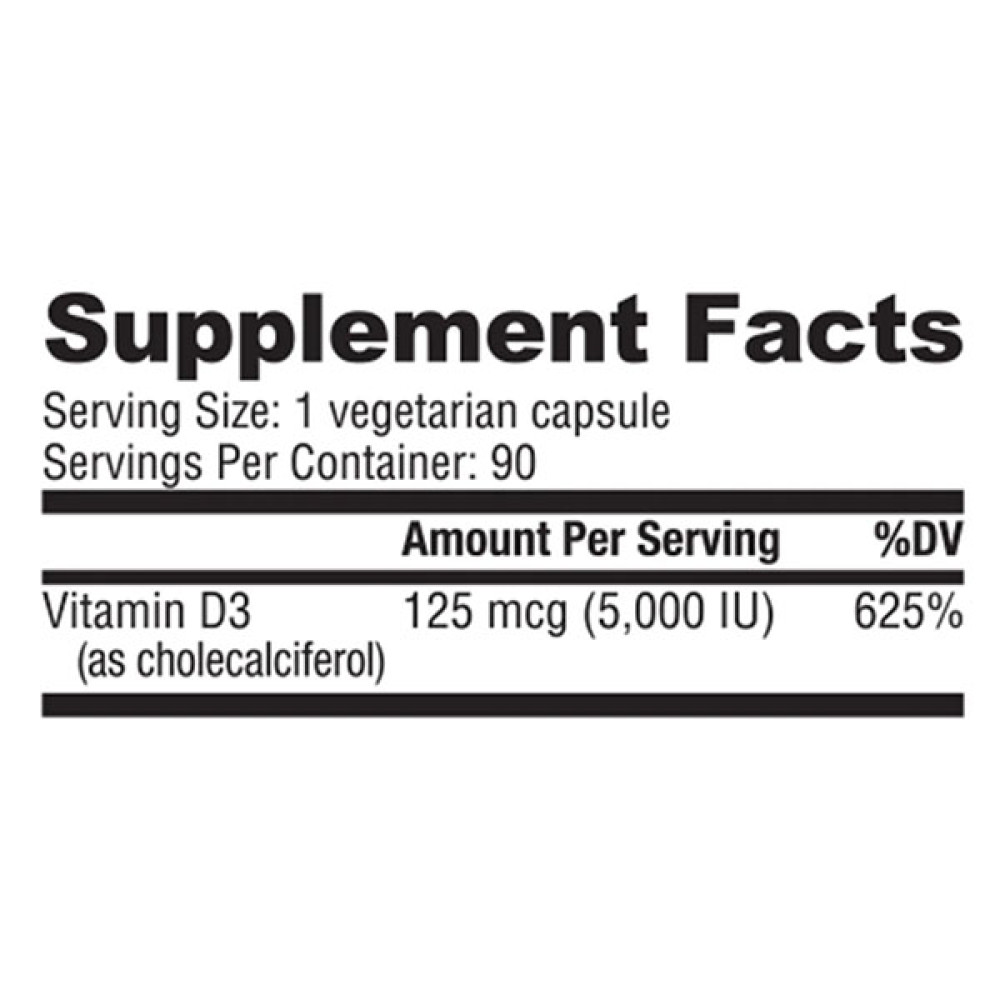 Вітамін D для спорту NutraBio Vitamin D3 5000 IU 90 Caps