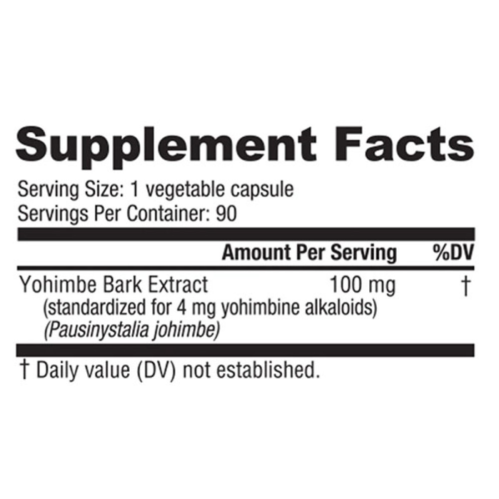 Йохімбе NutraBio Yohimbe Maximum Strenght 4 mg 90 Caps