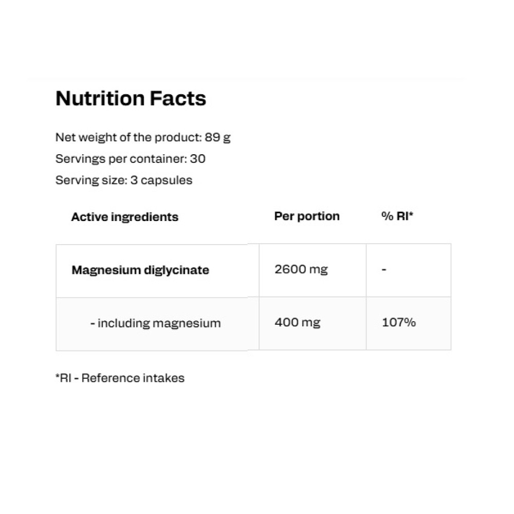 Мікроелемент Магній для спорту OstroVit Magnesium Glycinate 400 mg 90 Caps