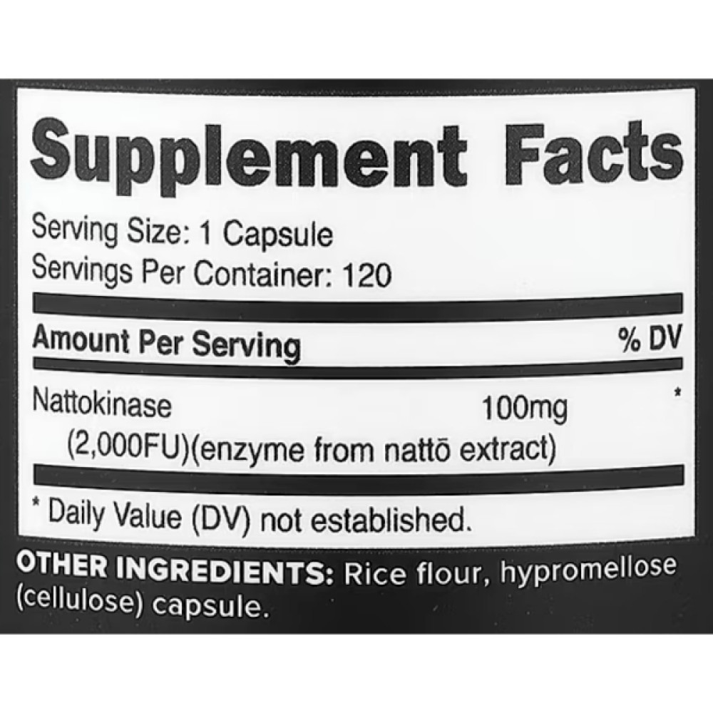 Комплекс для профілактики тиску та кровообігу Primaforce Nattokinase 2000 FU per seving 100 mg 120 Caps