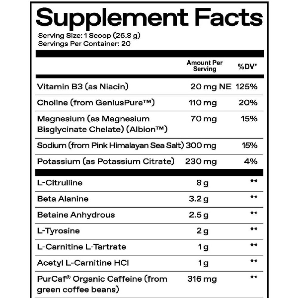 Комплекс до тренування ONE OF ONE Loaded Pre-Workout 535 g /20 servings/ Sour Green Apple