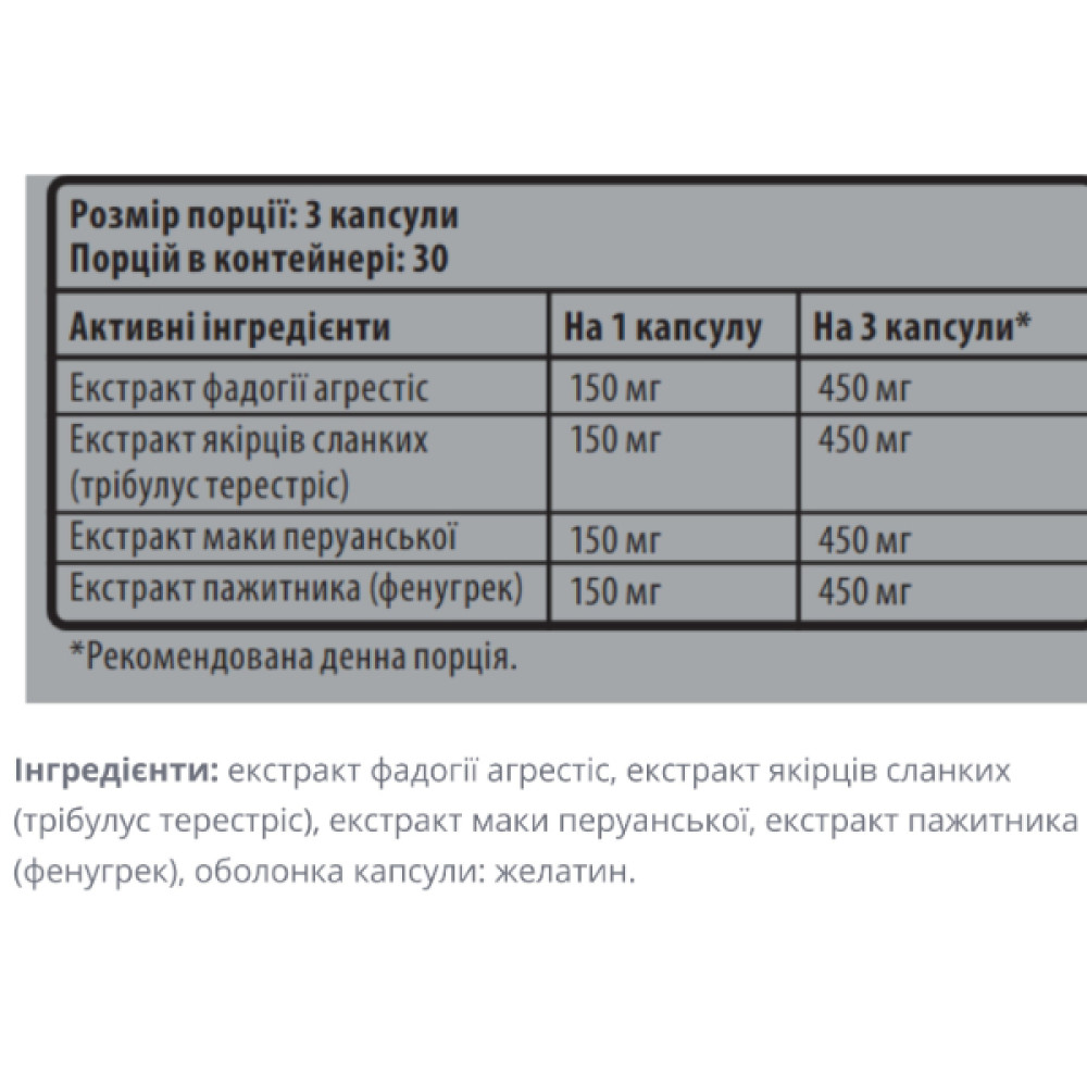 Тестостероновий бустер Sporter 4Test 90 Caps