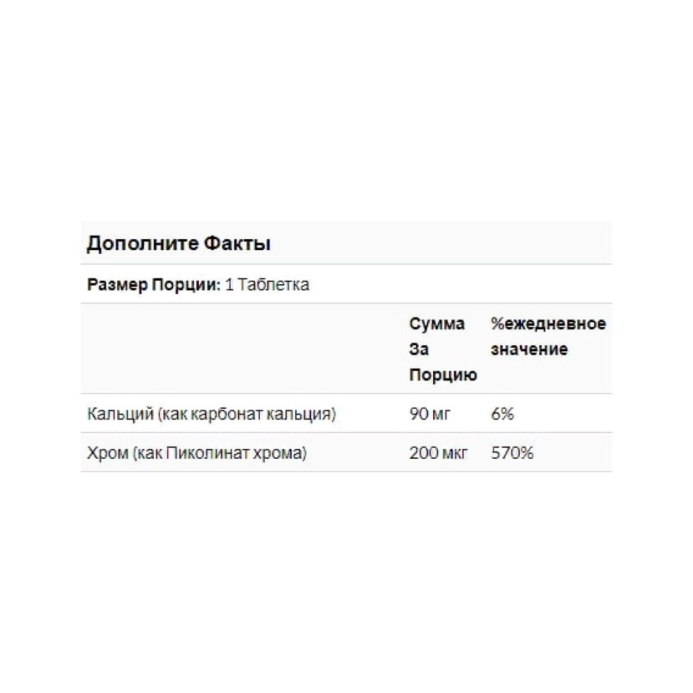 Мікроелемент Хром 21st Century Health Care, Chromium Picolinate 200 mcg 100 Tabs CEN-21368