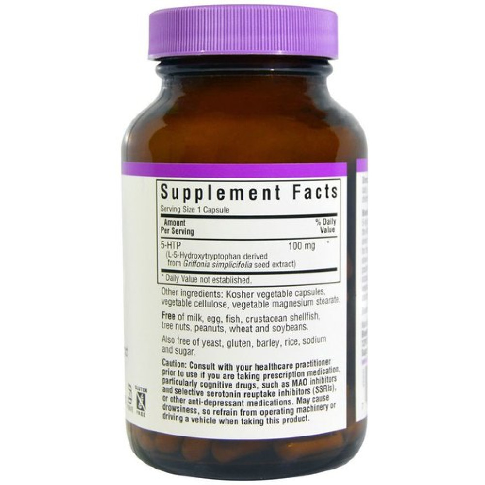 Триптофан Bluebonnet Nutrition 5-HTP 100 mg 120 Veg Caps BLB0053