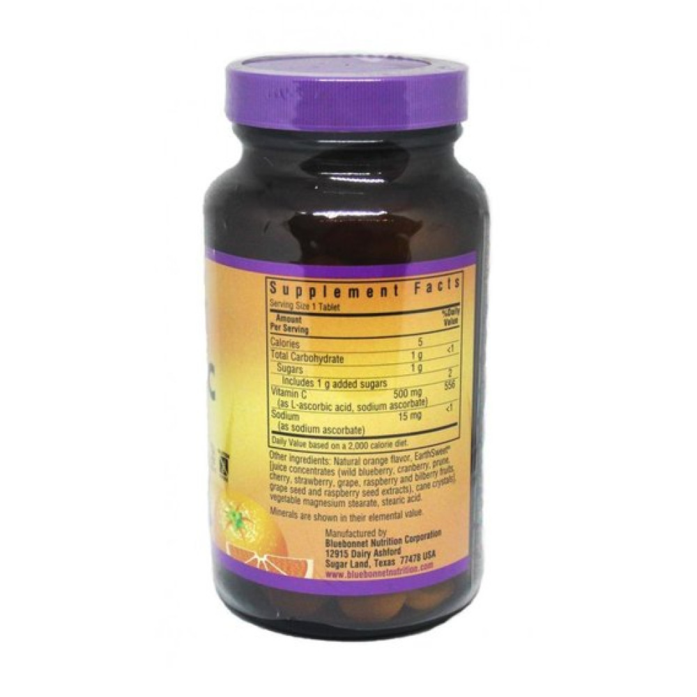 Вітамін C Bluebonnet Nutrition Earth Sweet Chewables Vitamin C 500 mg 90 Chewable Tabs Orange